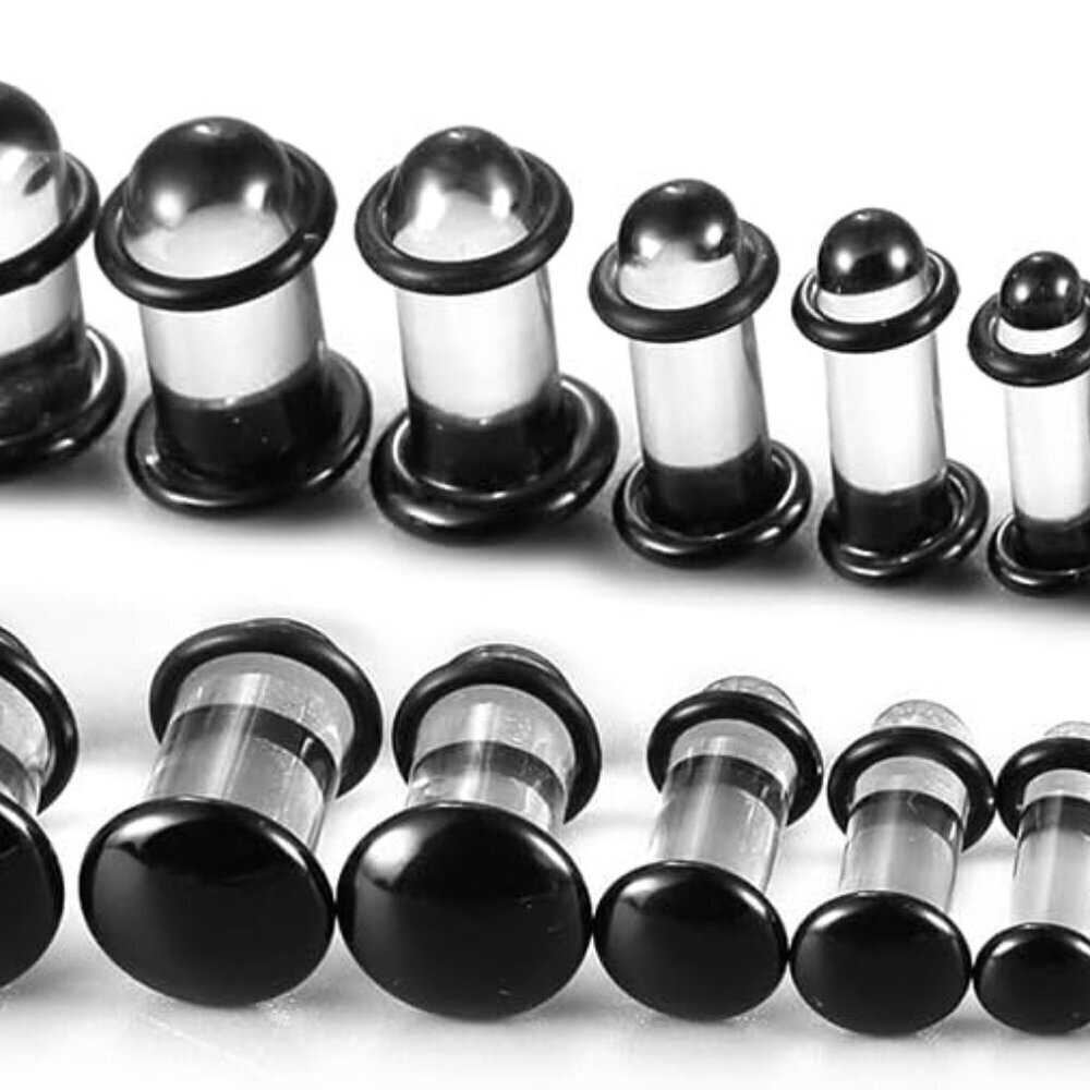 Ear Gauges Glass Stretching Kits 6 Colors 1.6-12mm Tunnels Plugs Body Jewelry